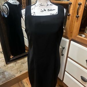 Positive Attitude black sleeveless dress with blue lining